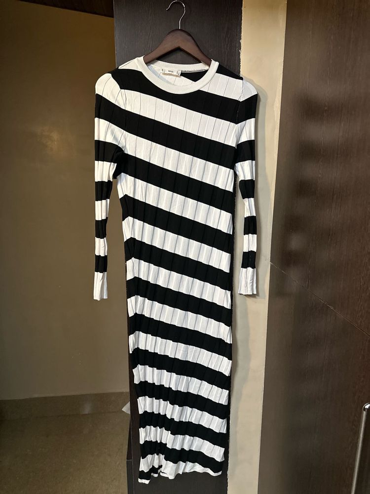 MANGO Chic Striped Maxi Dress