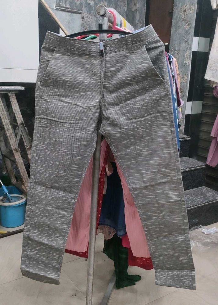 Grey Patterned Trousers