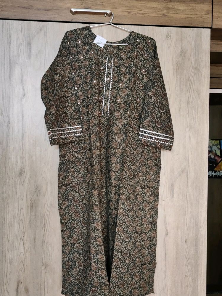 Cotton Kurti With Gota Patti Work