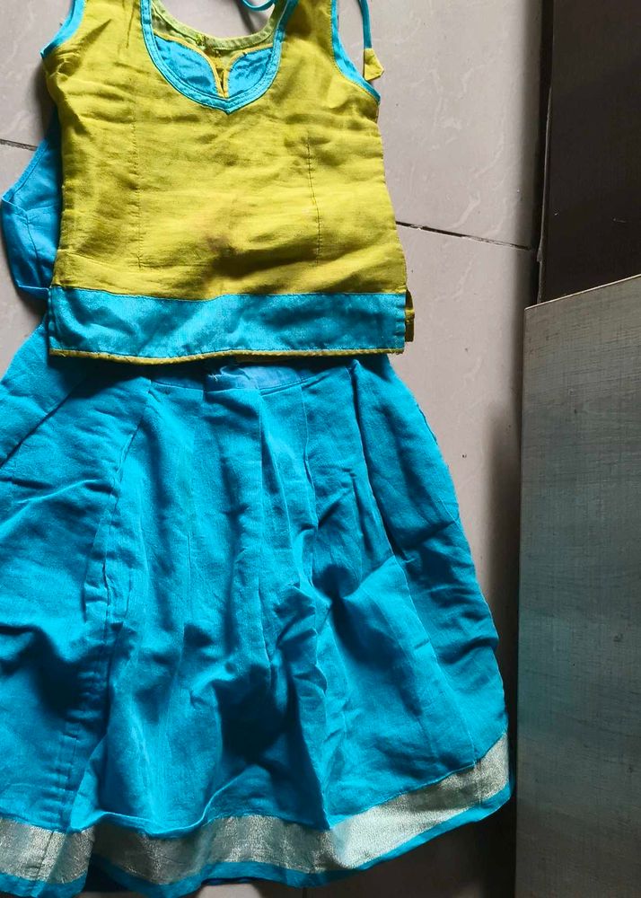 3 Vibrant Blue &amp; Yellow Lehenga Choli Sets