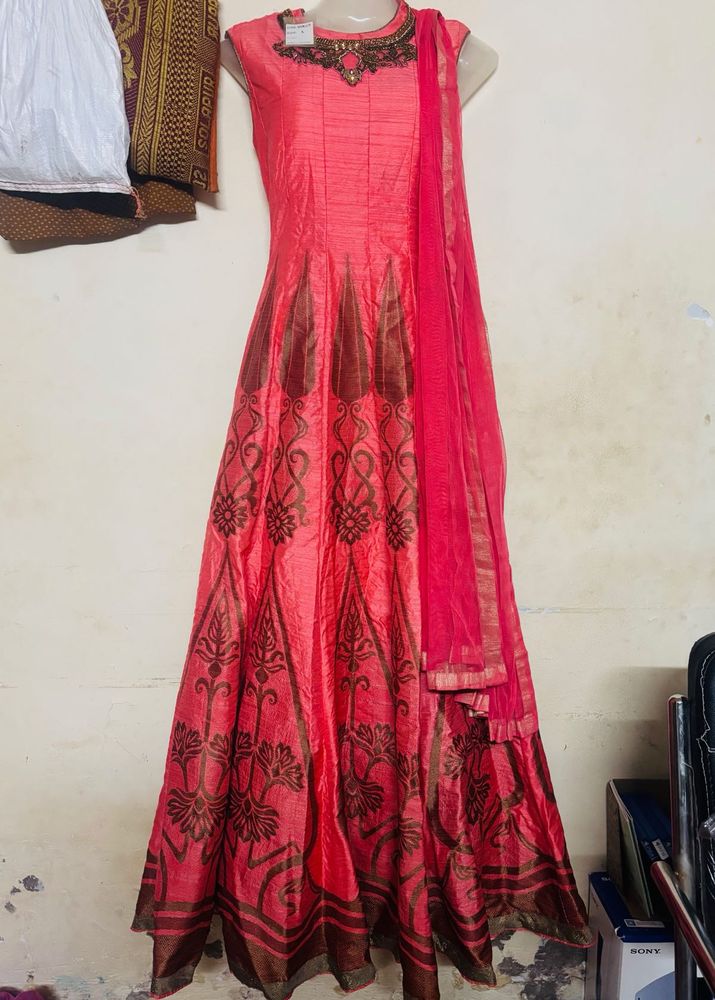 Pink Anarkali Suit with Dupatta