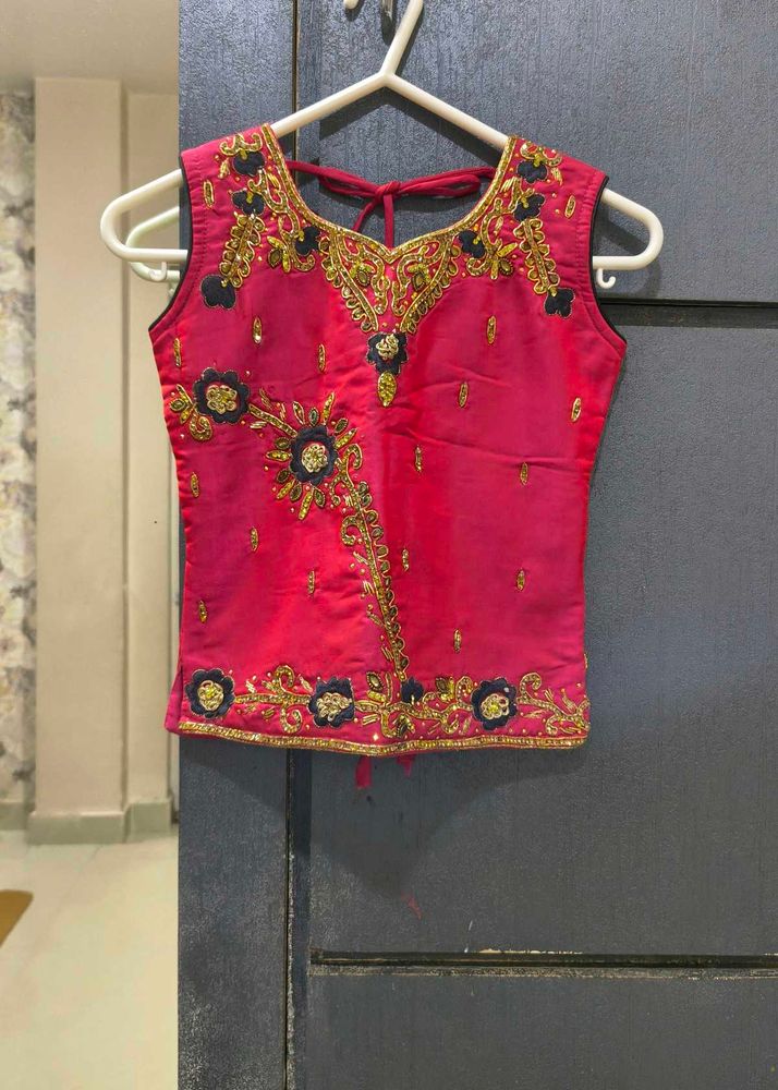 Ethnic lehenga (grey and pink)