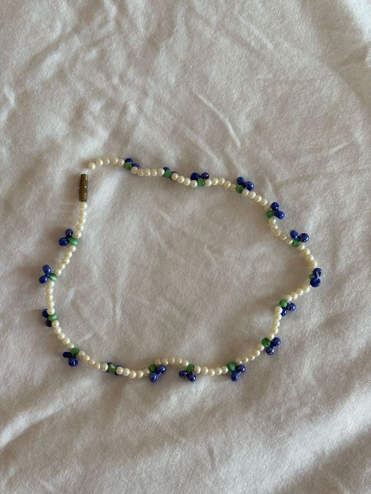 Blueberry beaded  Necklace