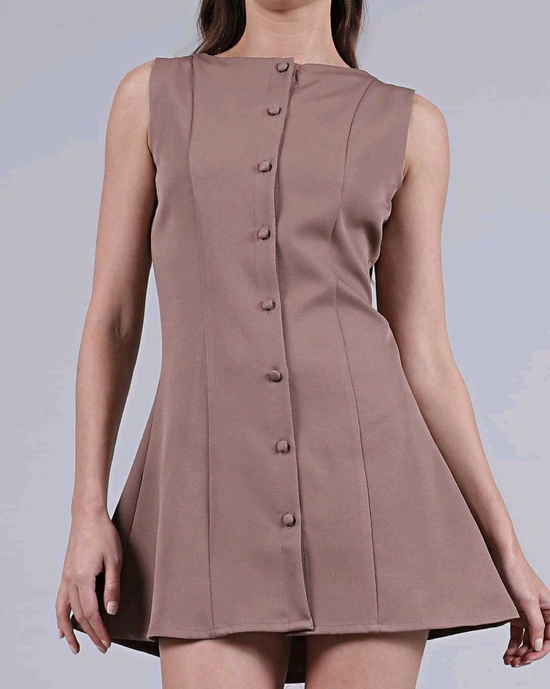 shein Chic Button-Up Sleeveless Dress