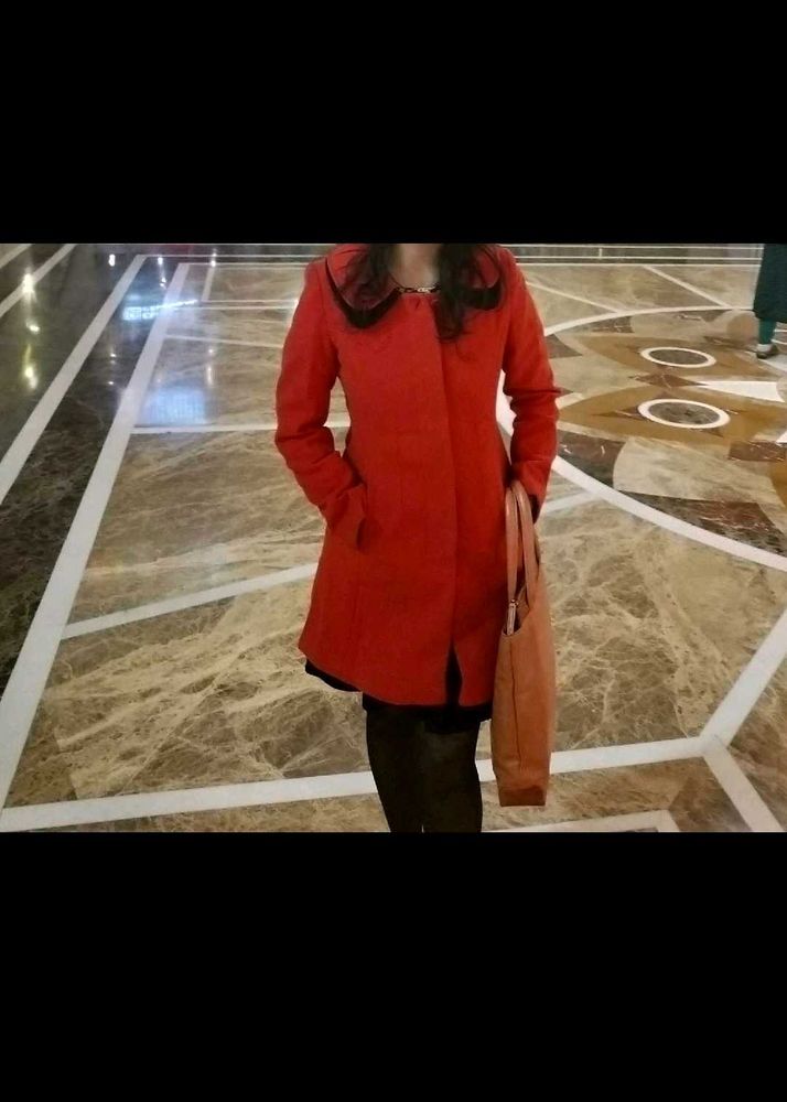 Urgent Sell Orange  Wool Blend Coat