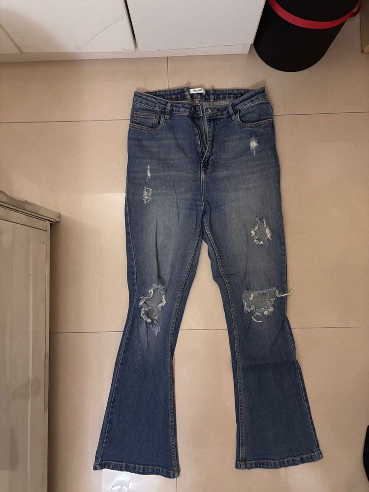 Distressed Flared Jeans