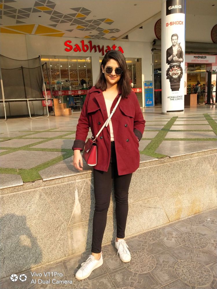 Stylish Maroon Double-Breasted Jacket