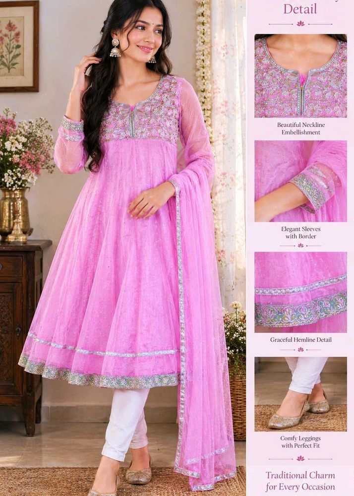 Pink Anarkali Kurta