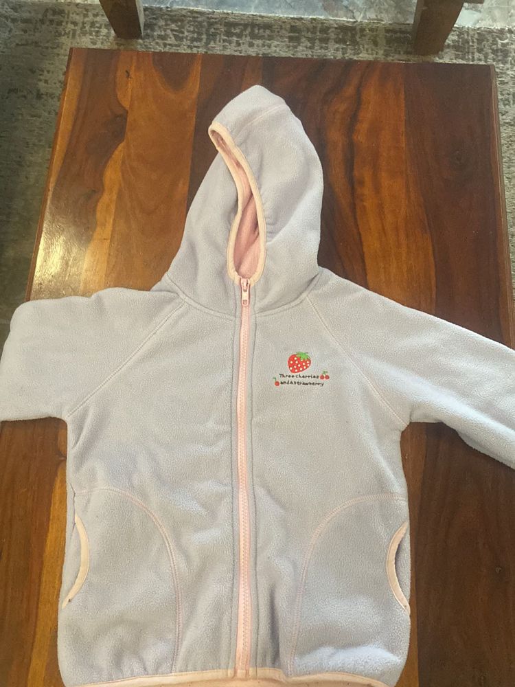 Strawberry Fleece Zip-Up Hoodie