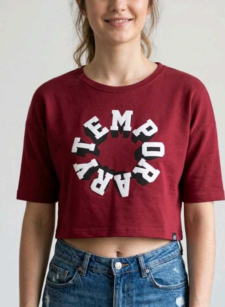 Maroon Cropped T-Shirt