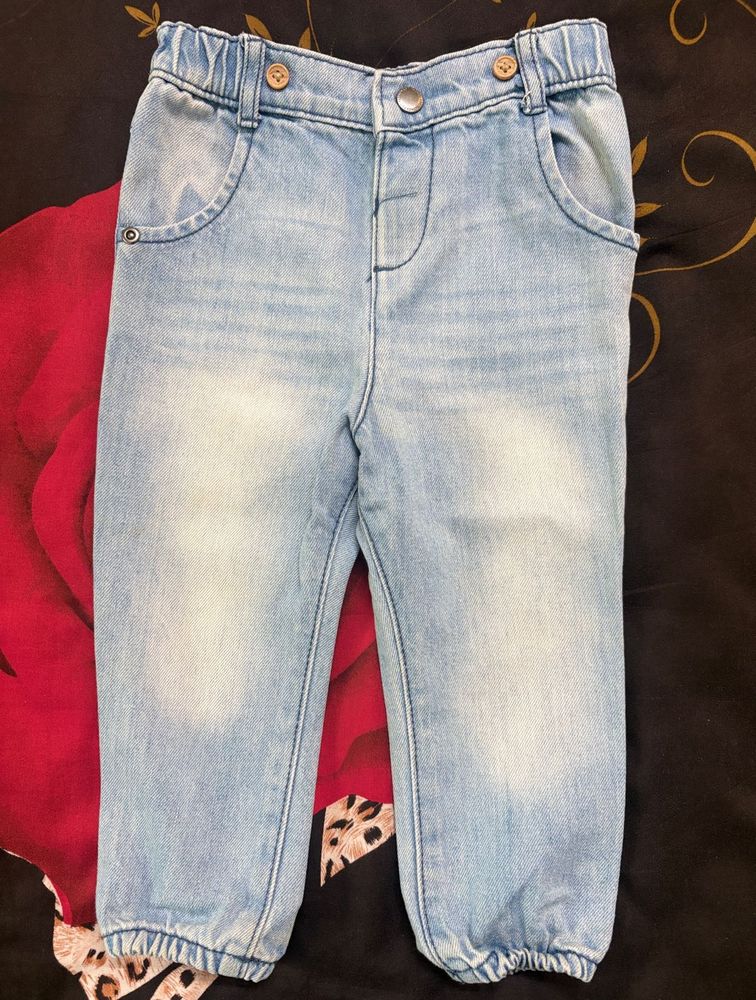 Baby boy /girl Light Wash Denim Jeanswith blet