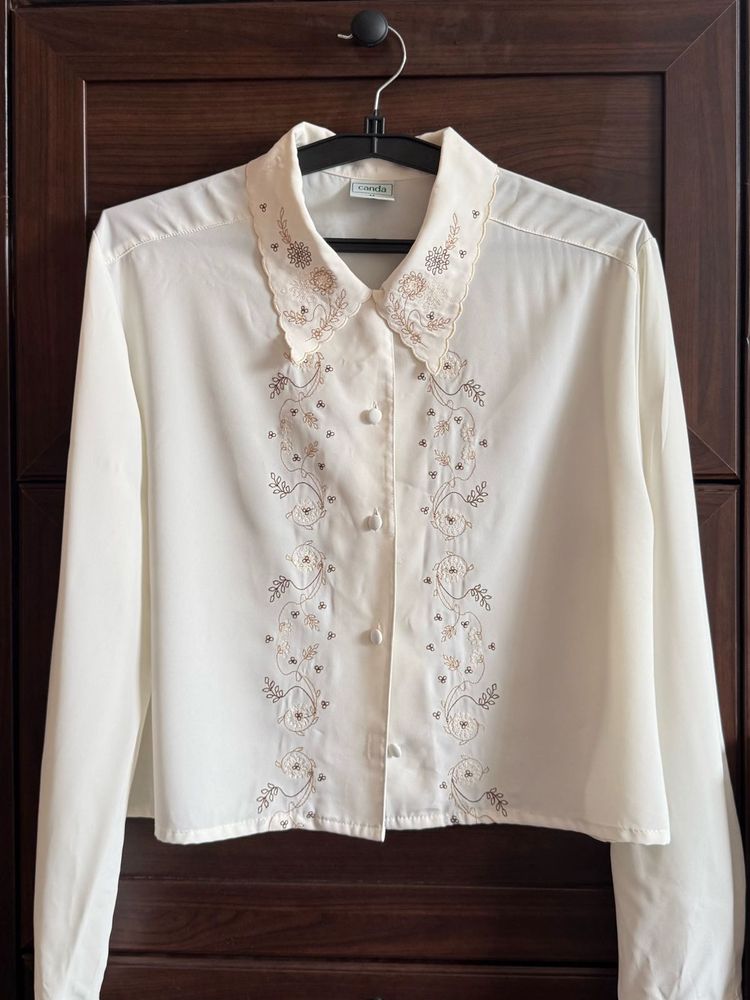 Embroidered Cream Blouse