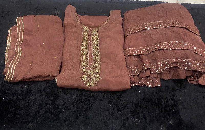 Sitara Work Party Wear Sharara Suet
