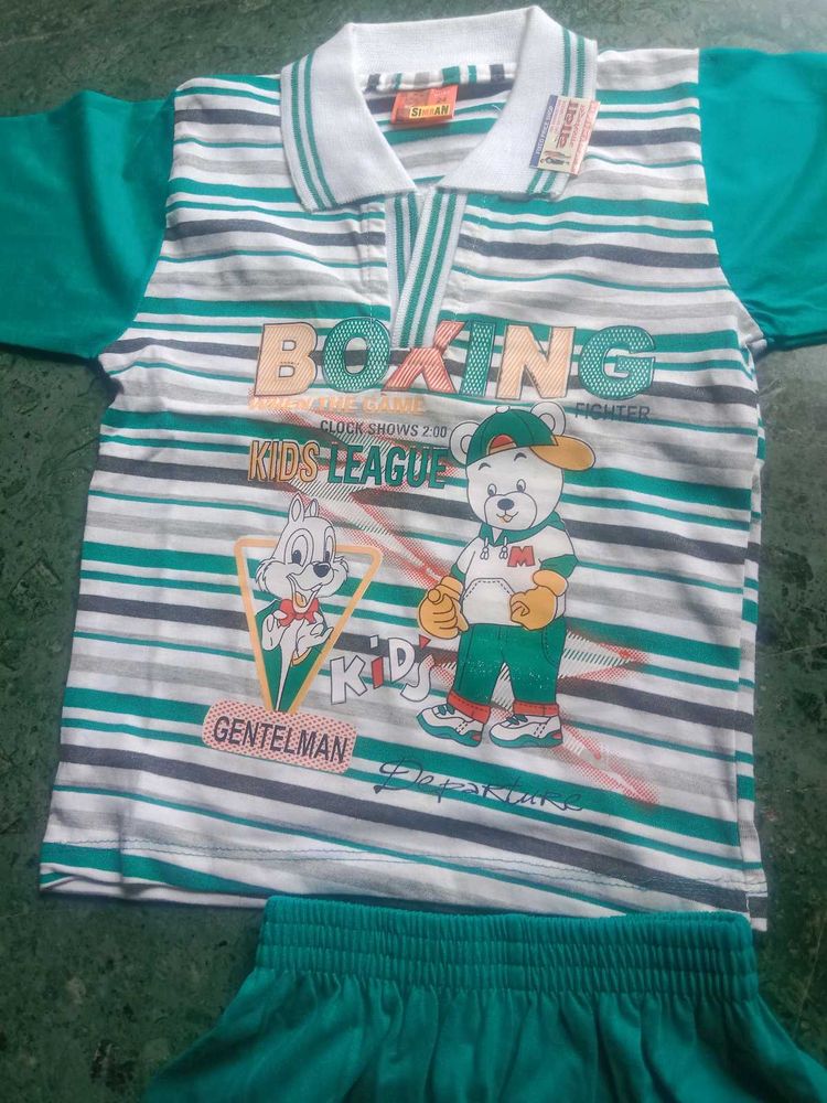 Cute Kids' Graphic Polo &amp; Shorts Set