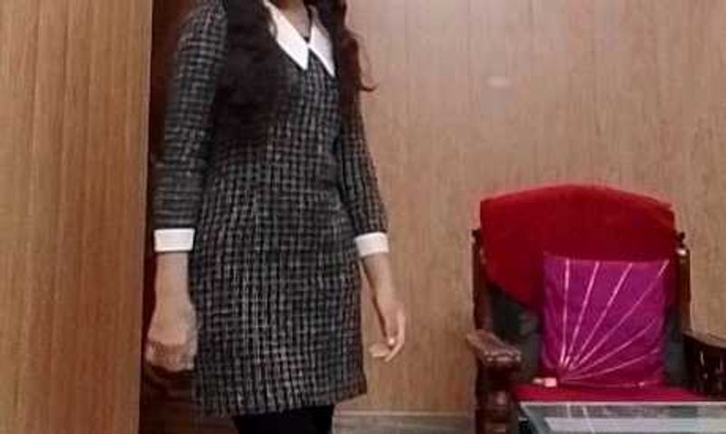 Checkered Dress Woollen