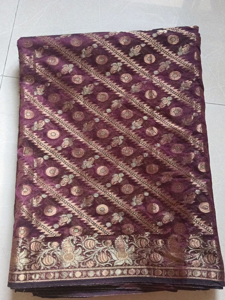 New Maroon and gold saree