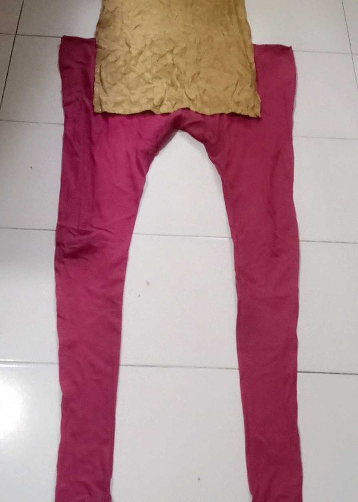 Pink Leggings with kurti