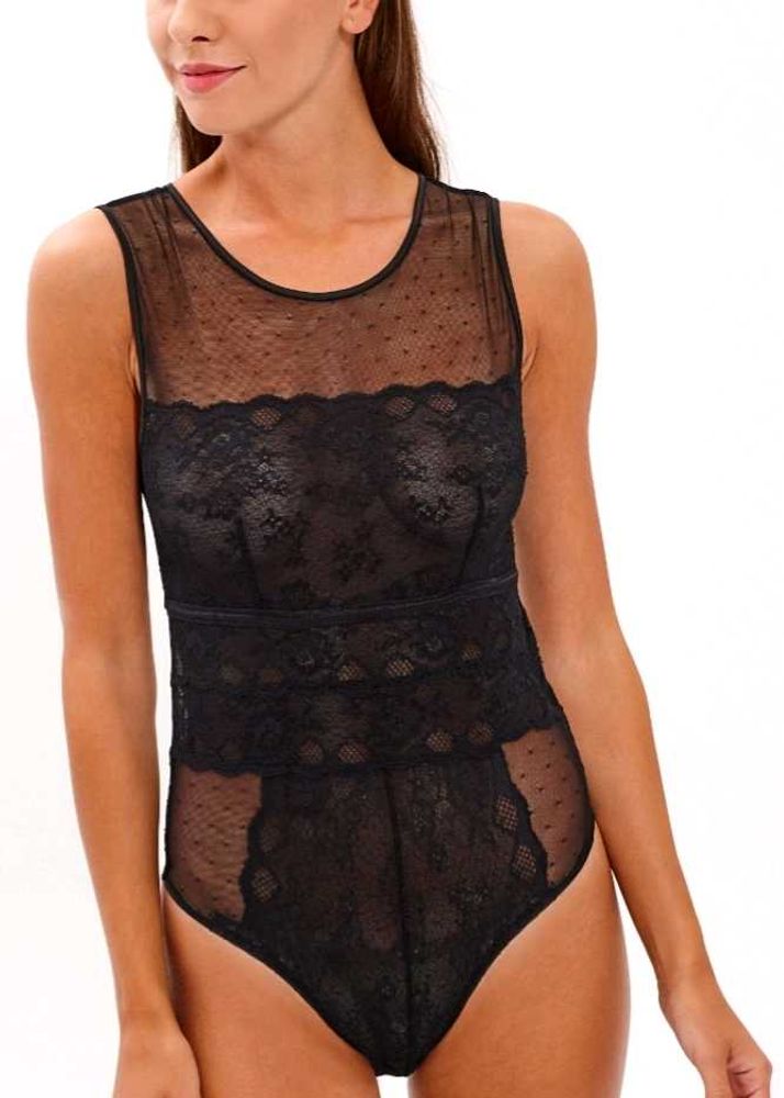 Sheer Black Lace Bodysuit