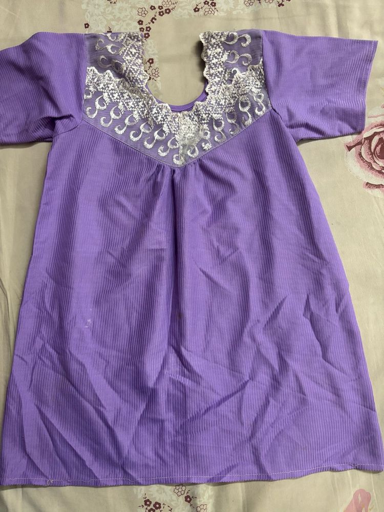 Lavender Cotton Kurta
