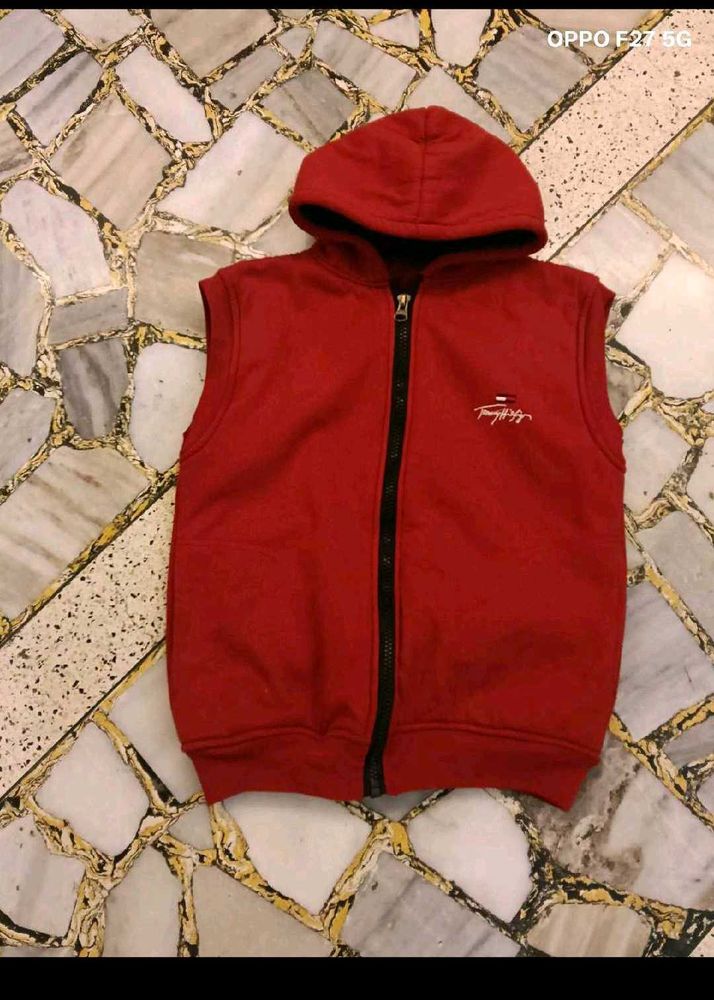 Tommy Hilfiger Kids Red Hoodie Vest