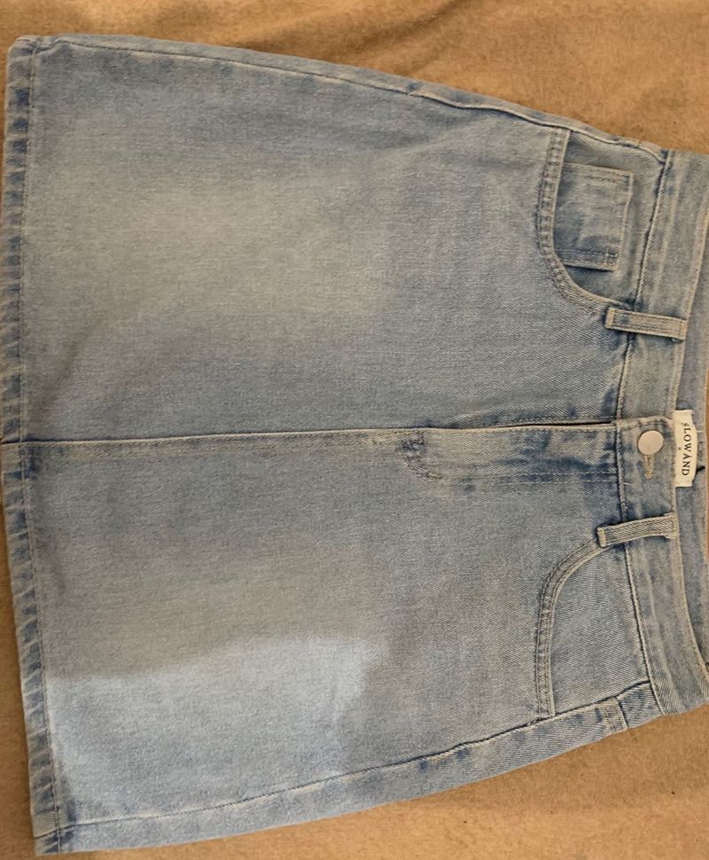 Light Wash Denim Mini Skirt