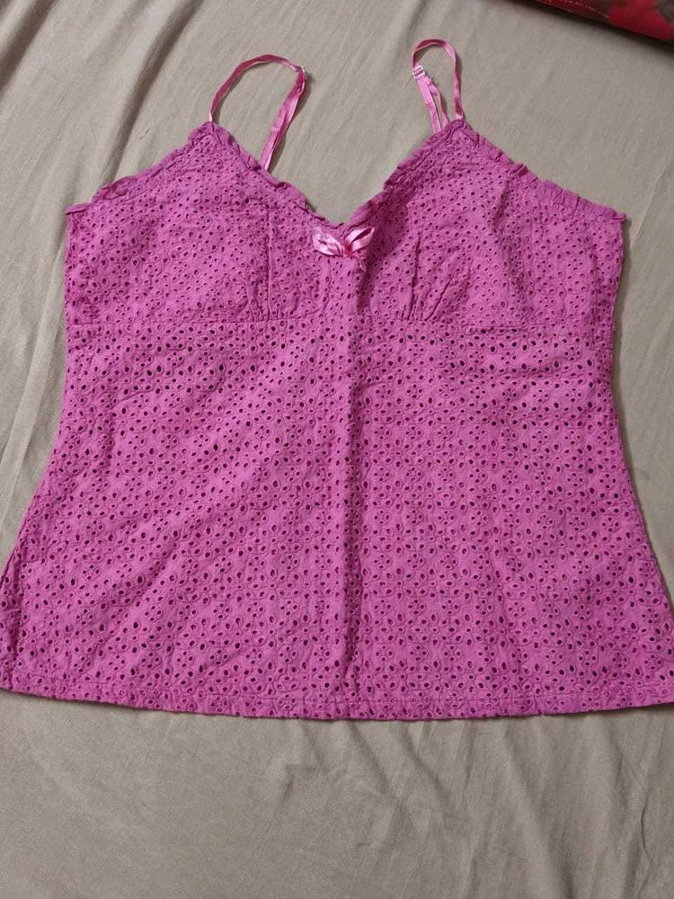 Cute Pink Eyelet Camisole