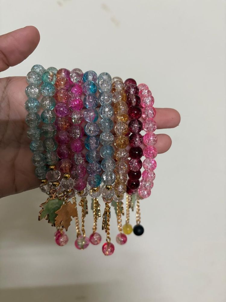 Colorful Beaded Bracelets with Charms