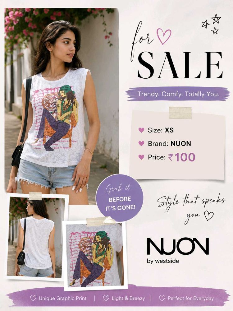 Trendy Graphic Print Sleeveless Top