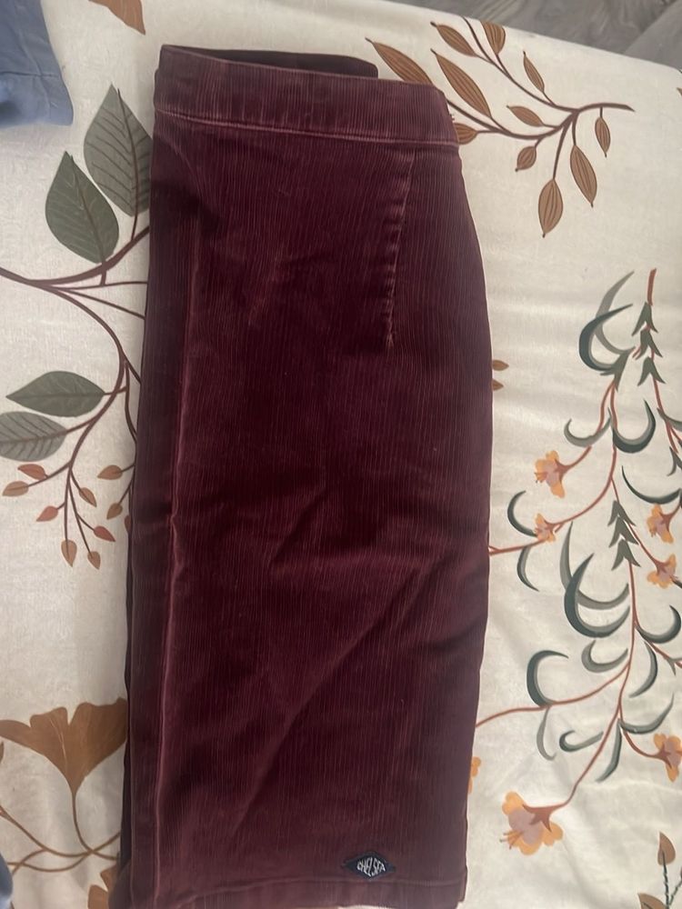 Maroon Corduroy skirt