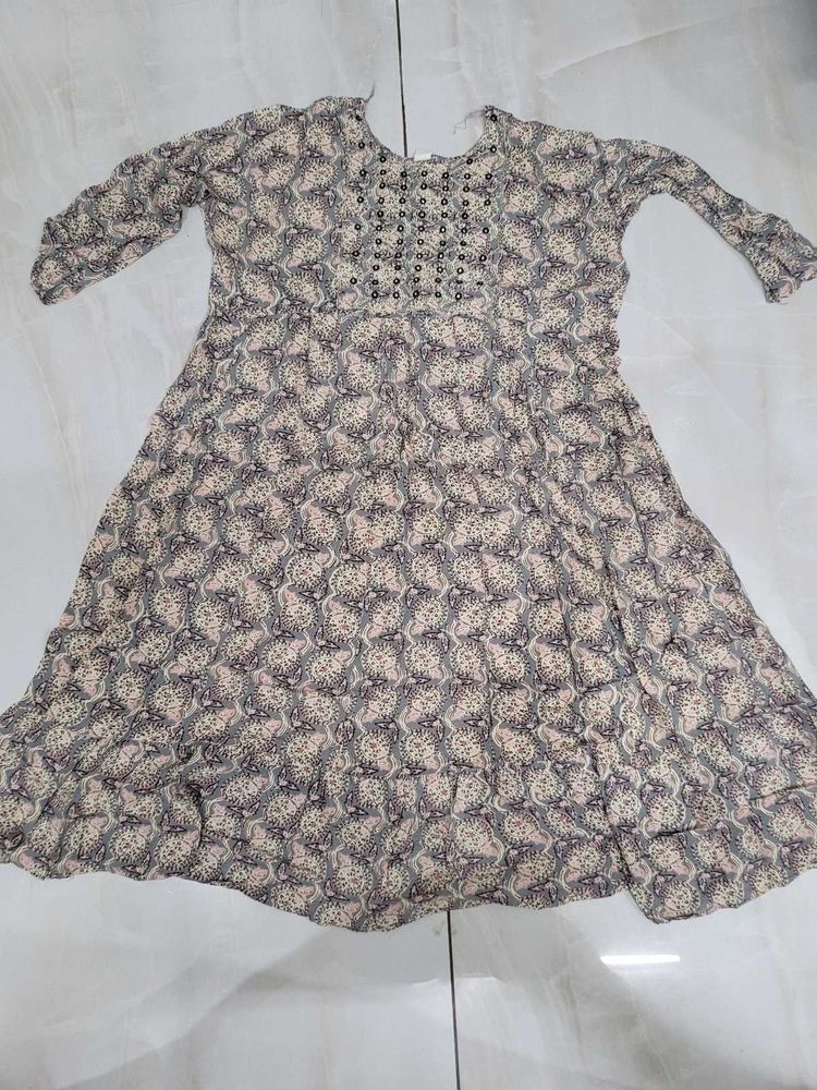 Embroidered Printed Kurta