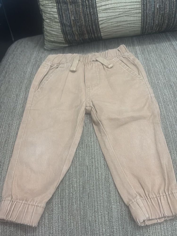 Girls Beige Jogger Pants
