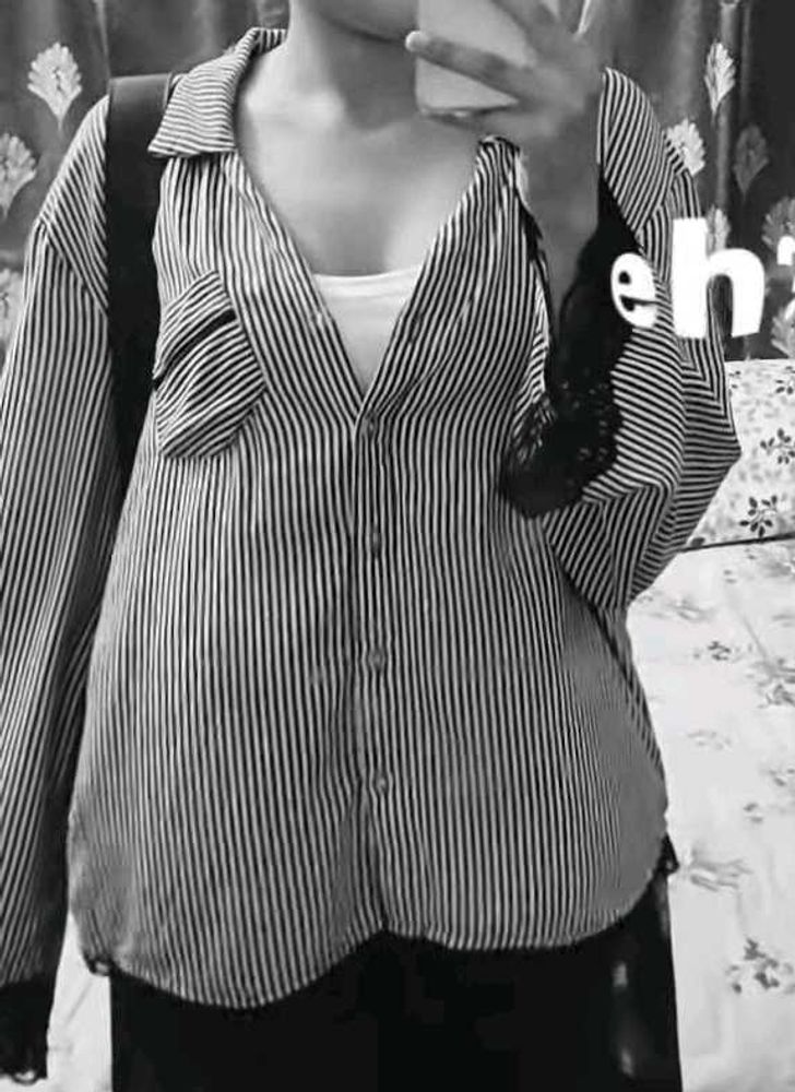 Striped Button-Up Shirt