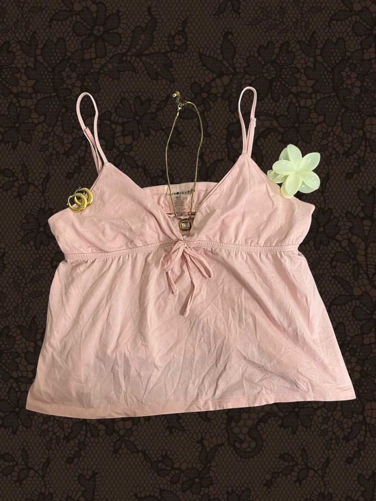 Y2K Pink Baby Doll Top