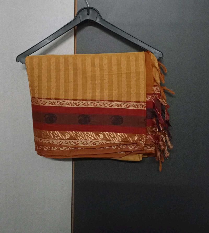 Beautiful Yellow Saree with Red Border
