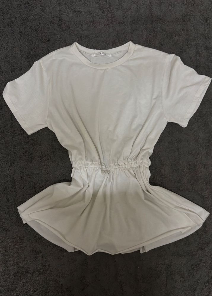 b1g1free chic cinched waist white tee