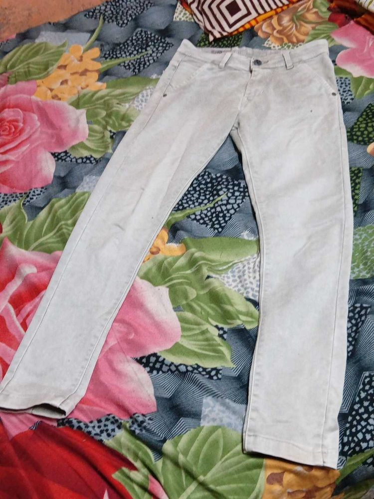 Light Wash Slim Fit Trousers