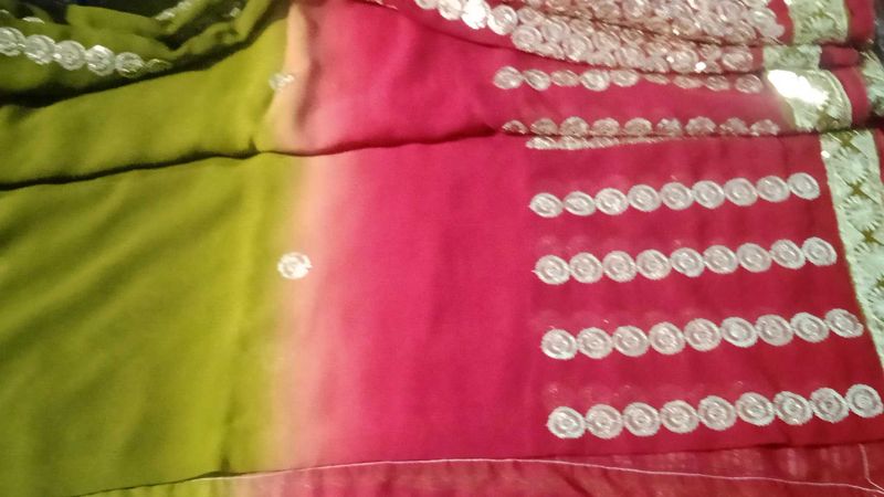 Beautiful Tikki Work Saree
