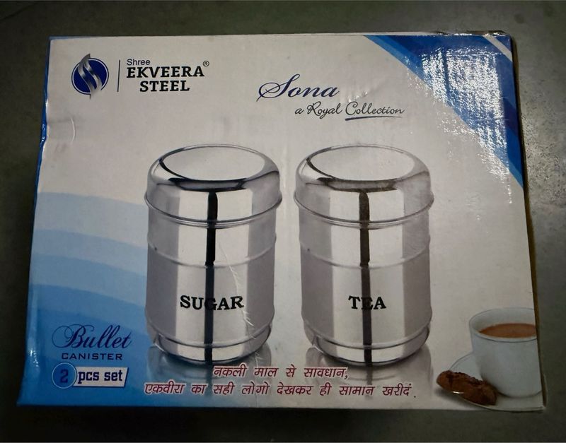 Stainless Steel Sugar &amp; Tea Container Set