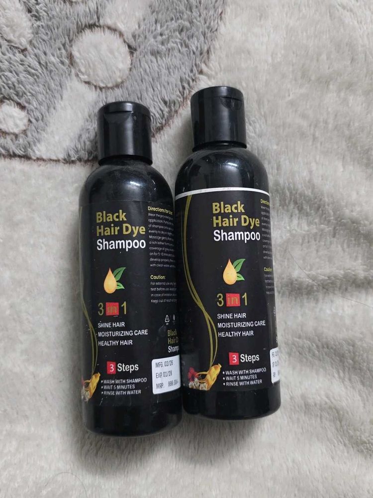 Black Hair Dye Shampoo - 3 in 1