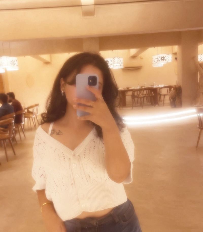 White Cropped Knit Cardigan