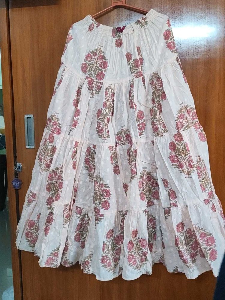 Boho Floral Tiered Maxi Skirt