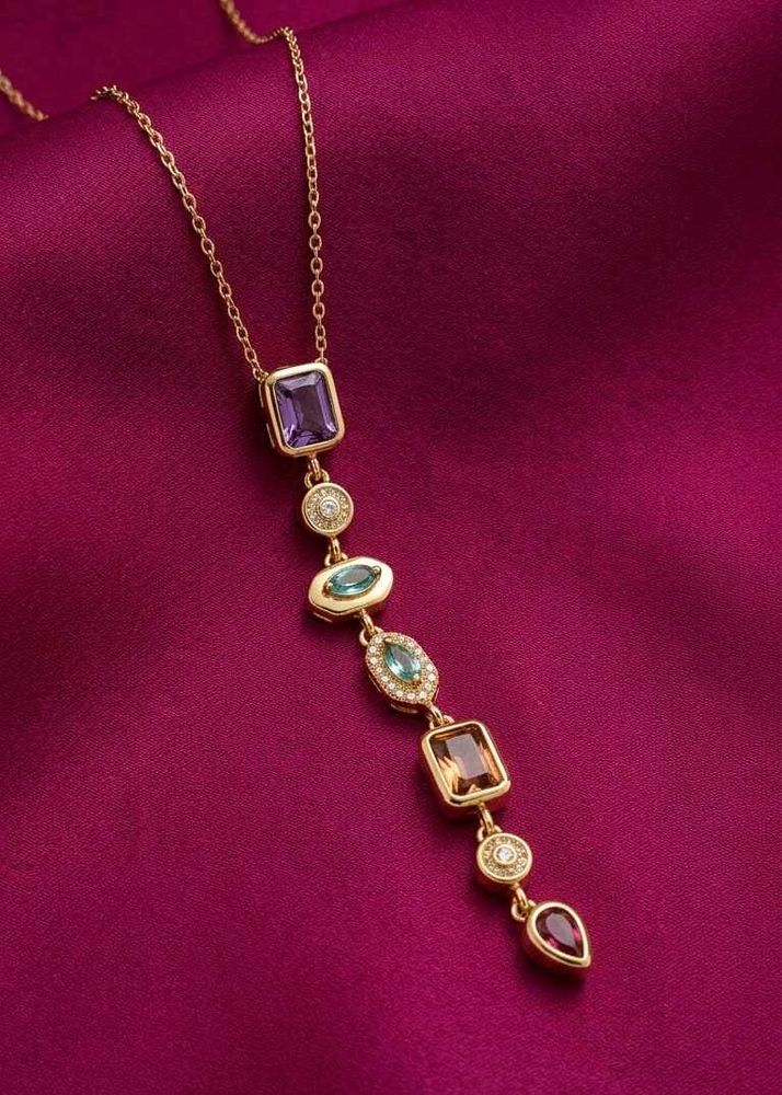 Elegant Multi-Gemstone Gold Necklace