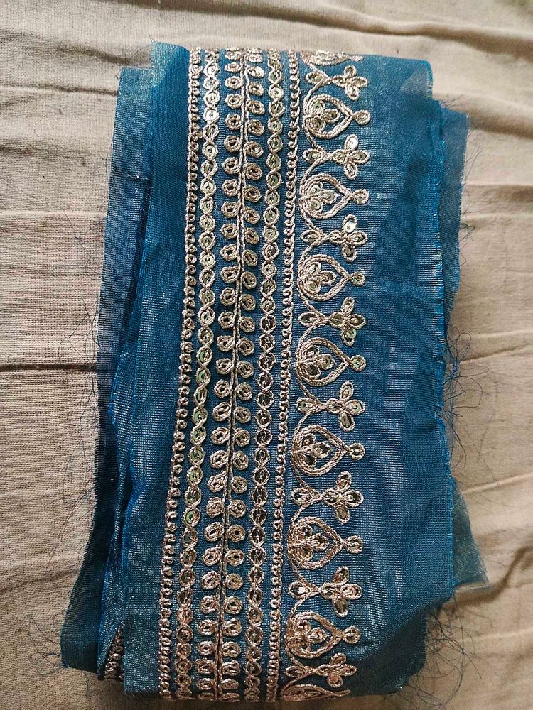 Teal Embroidered lace