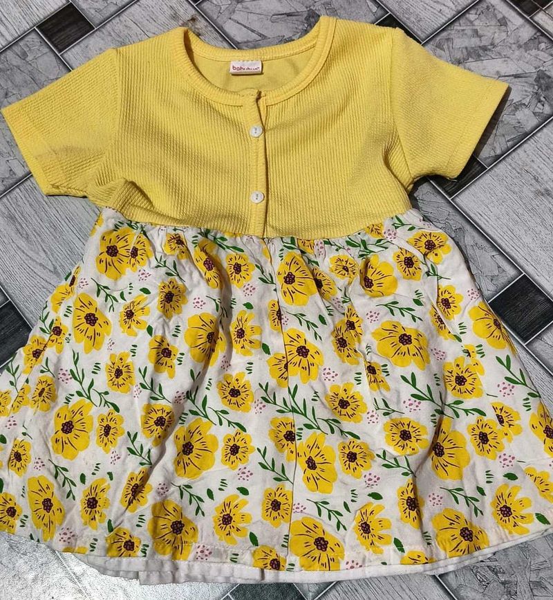Yellow Floral Baby Dress