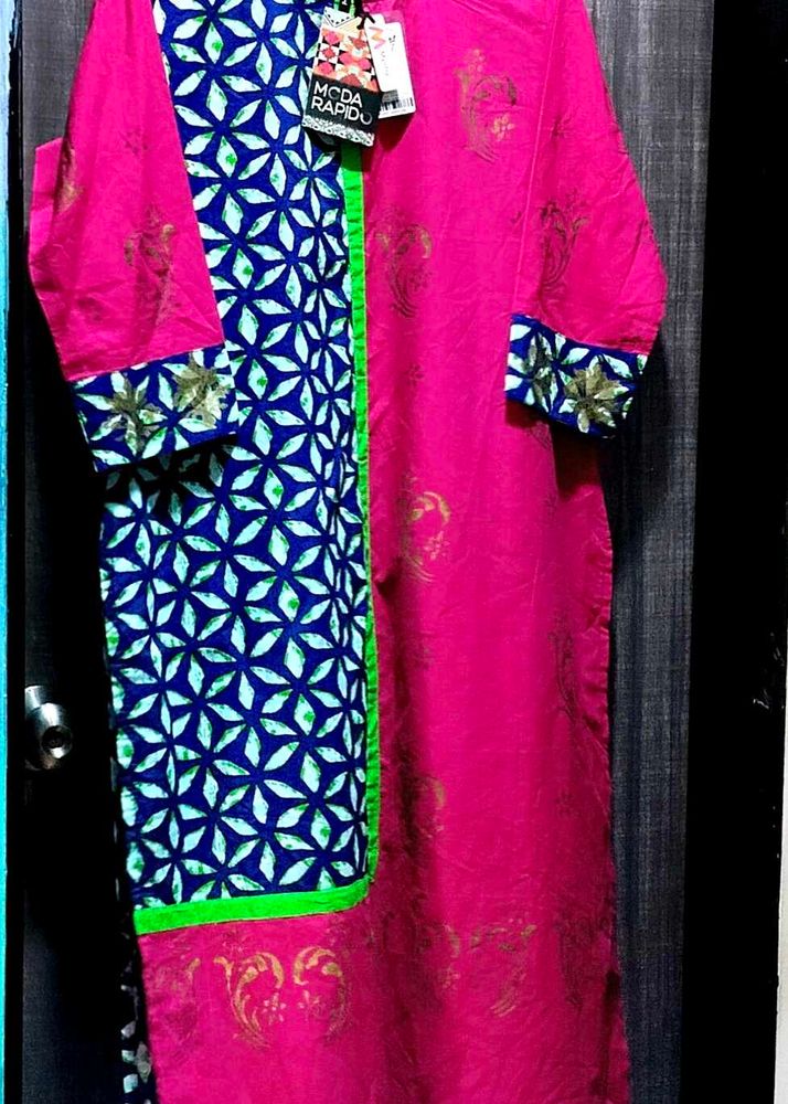 Stylish Pink Kurta with Geometric Print
