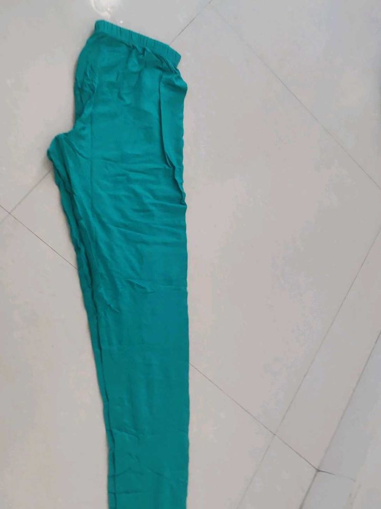 Teal Cotton leggings