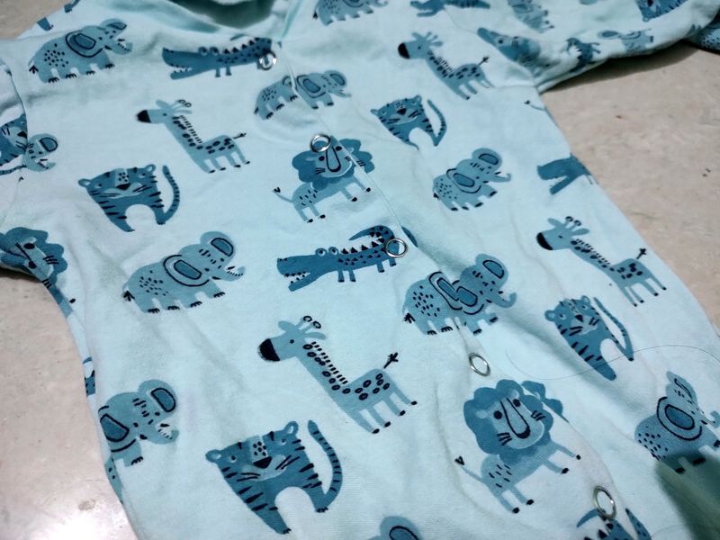 Cute Animal Printed Blue Romper