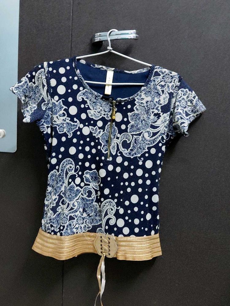 Shimmery Blue Party Top