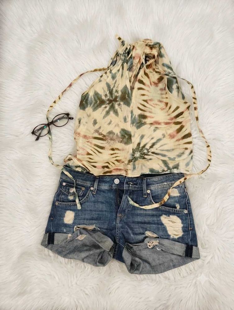 Boho Tie-Dye Halter Top