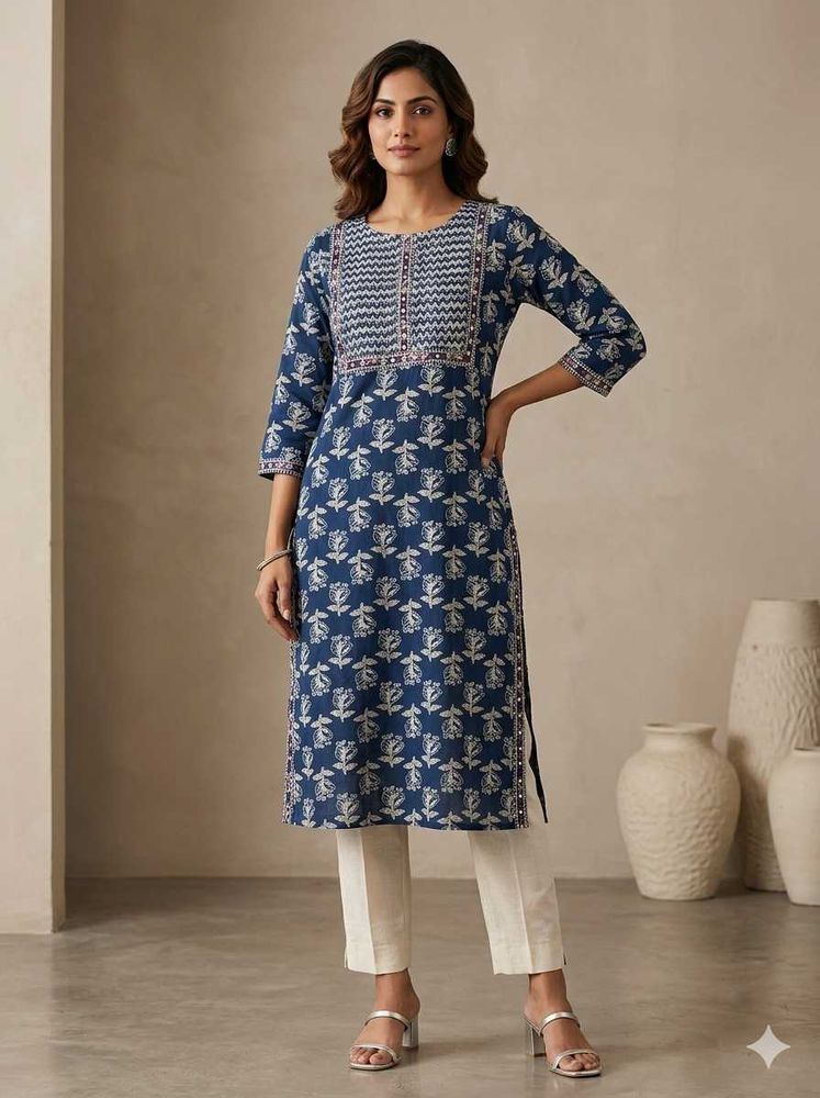 Beautiful Blue Printed Kurta